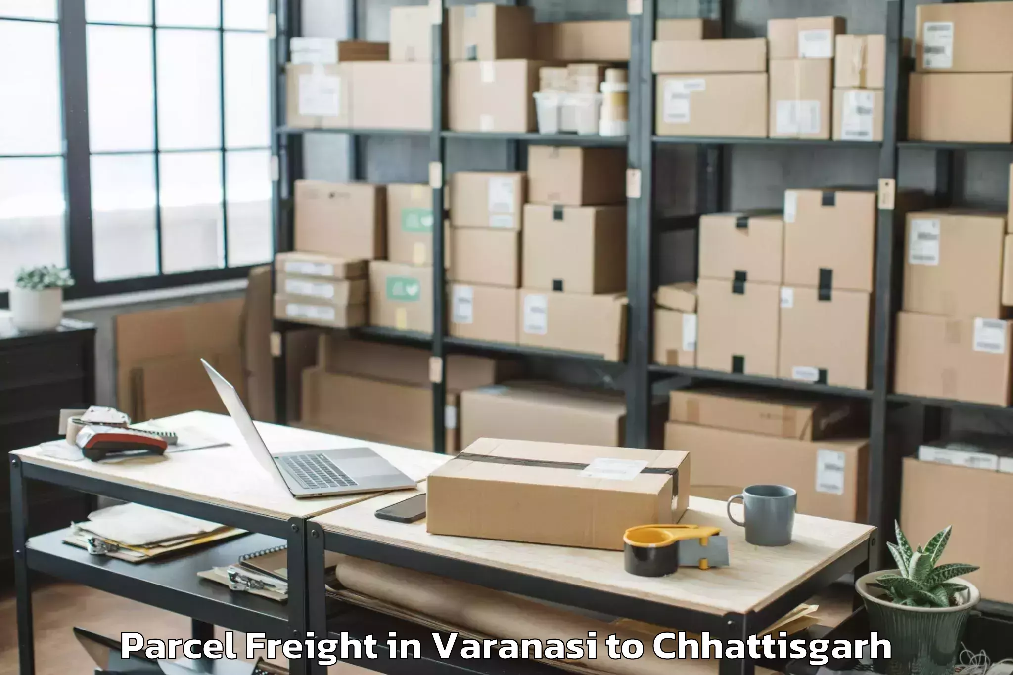 Get Varanasi to Chirimiri Parcel Freight